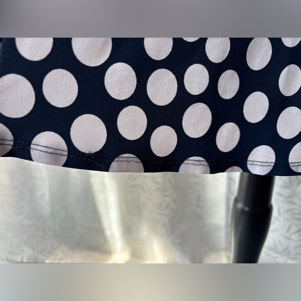 Perceptions Navy and White Polka Dot Midi Dress - Picture 11 of 12